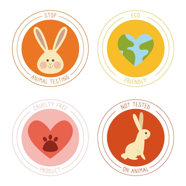 Free Vector hand drawn cruelty free badges