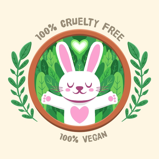 Free Vector hand drawn cruelty free and vegan concept illustrated