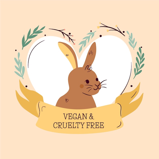 Free Vector hand drawn cruelty free and vegan concept