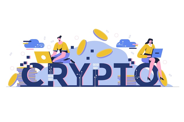 Free Vector hand drawn crypto concept