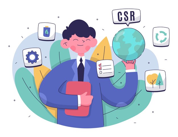 Hand drawn csr concept illustrated