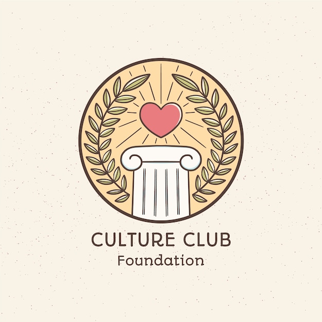 Free Vector hand drawn culture logo design template