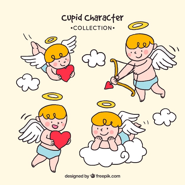 Hand drawn cupid characther collection