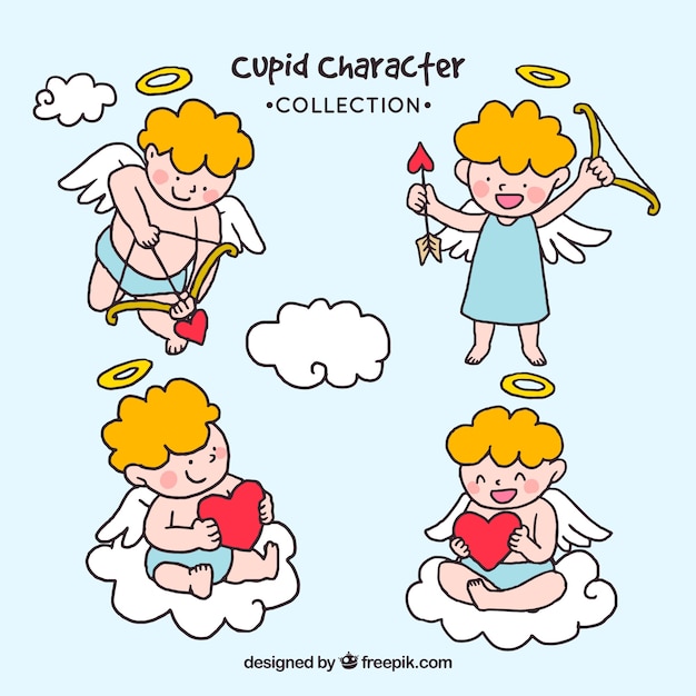 Hand drawn cupid characther collection