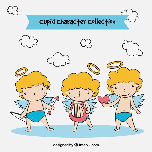 Hand drawn cupid characther collection