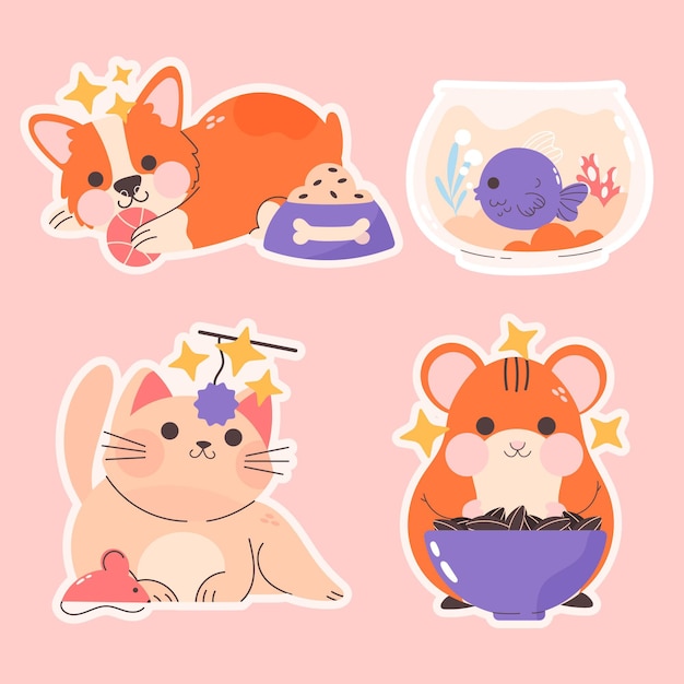 Free Vector hand drawn cute animal collection