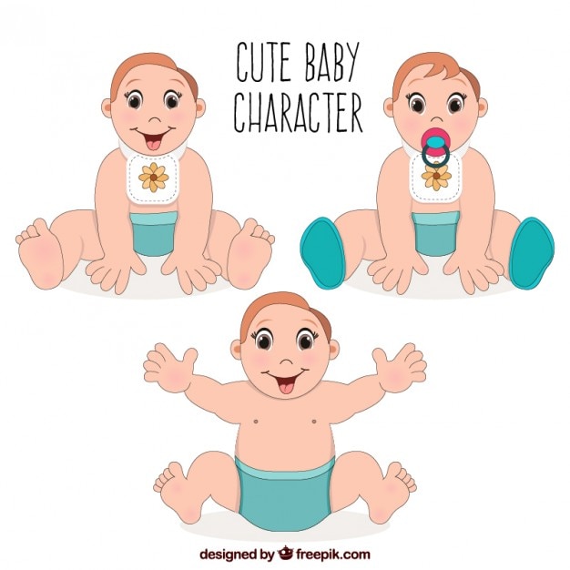 Free Vector hand drawn cute baby