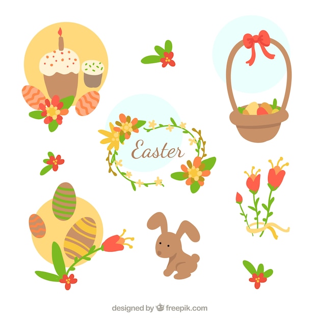 Hand drawn cute Easter elements