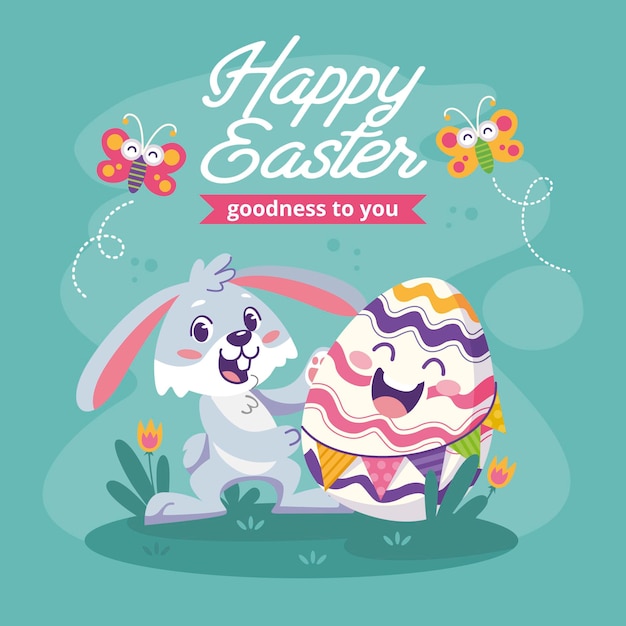 Hand drawn cute easter illustration