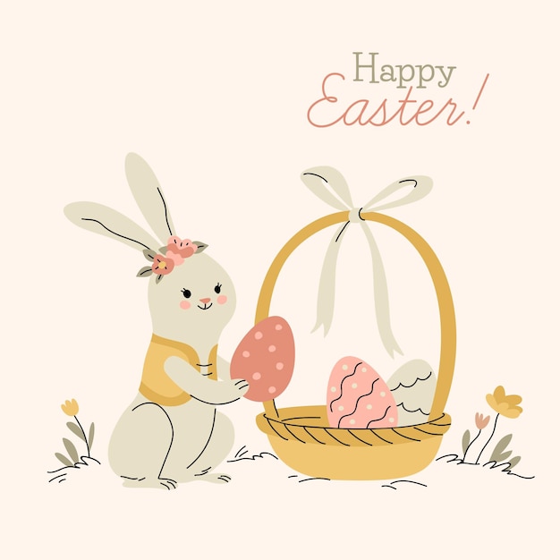 Hand drawn cute easter illustration