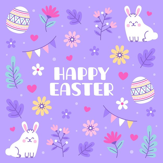 Hand drawn cute easter illustration