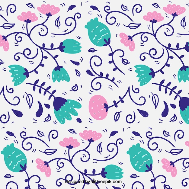 Hand drawn cute floral pattern