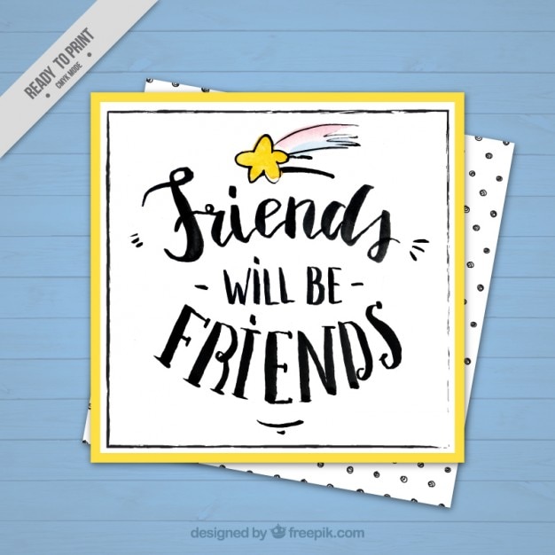 Free vector hand drawn cute friendship day card