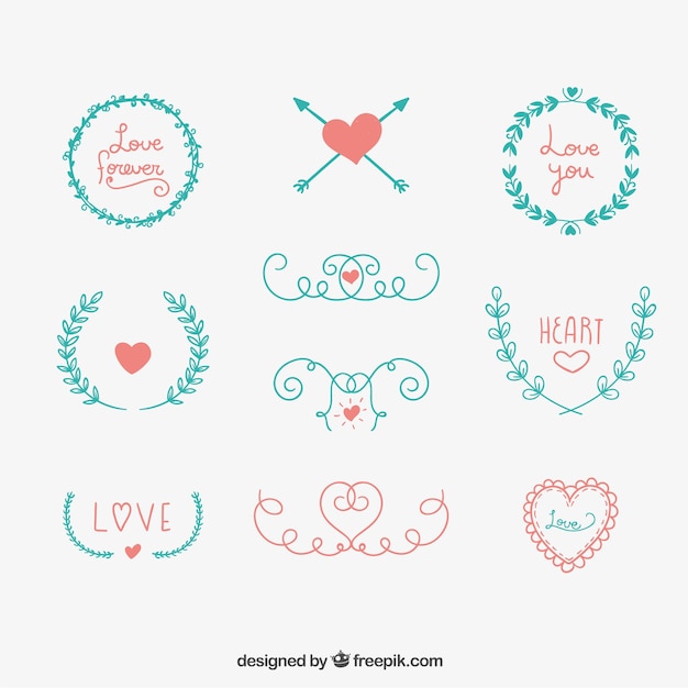 Free Vector hand drawn cute ornaments