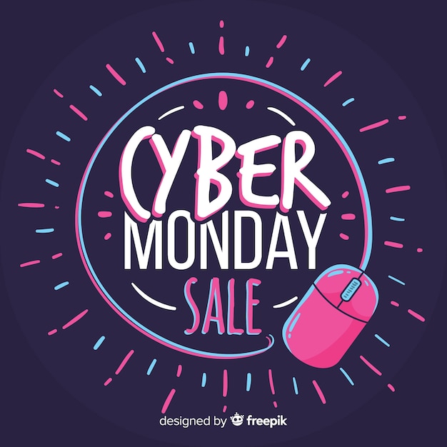 Free Vector hand drawn cyber monday composition