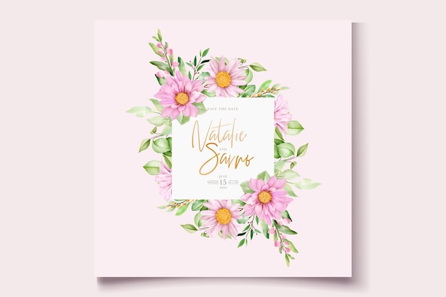 Free vector hand drawn daisy floral card set