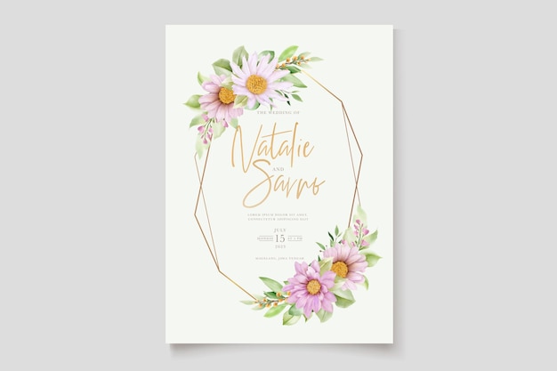 hand drawn daisy floral card set