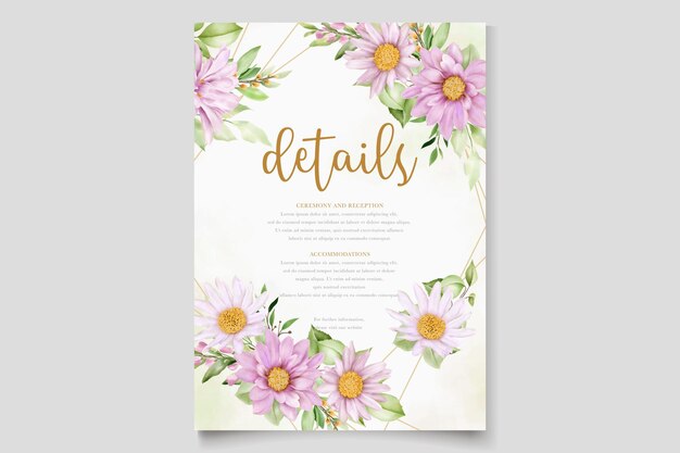 hand drawn daisy floral card set