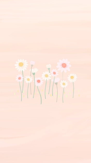 Free Vector hand drawn daisy mobile phone wallpaper