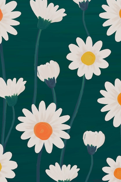 Free Vector hand drawn daisy patterned background