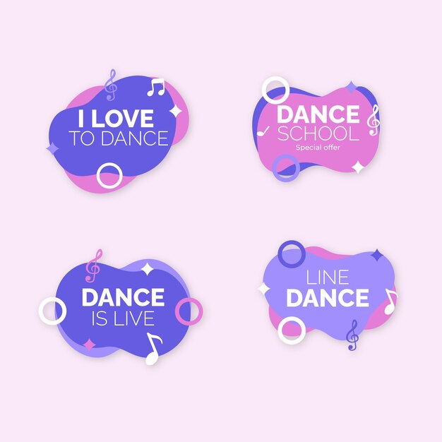 Hand drawn dance school dynamic labels template