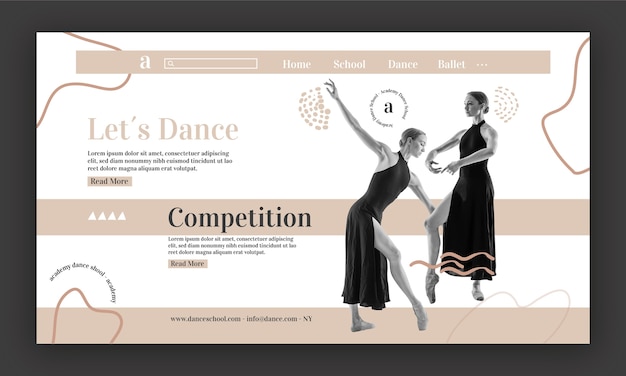 Hand drawn dance school landing page