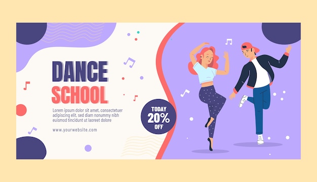 Free Vector hand drawn dance school sale banner