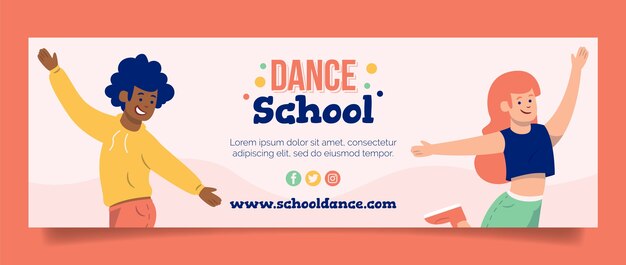 Hand drawn dance school twitter header