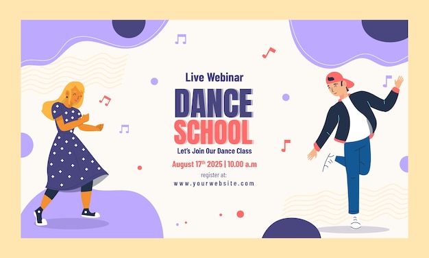 Hand drawn dance school webinar template