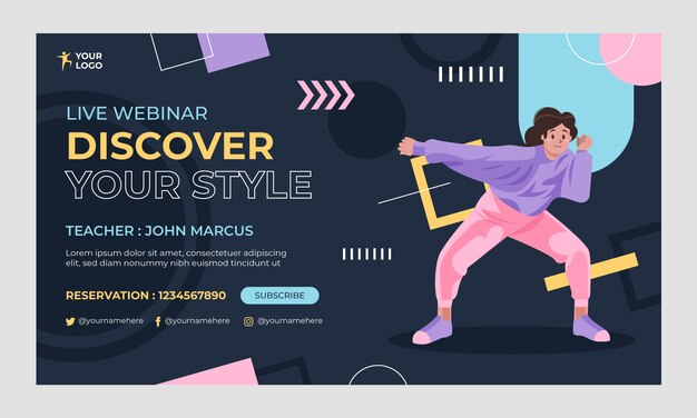 Hand drawn dance school webinar