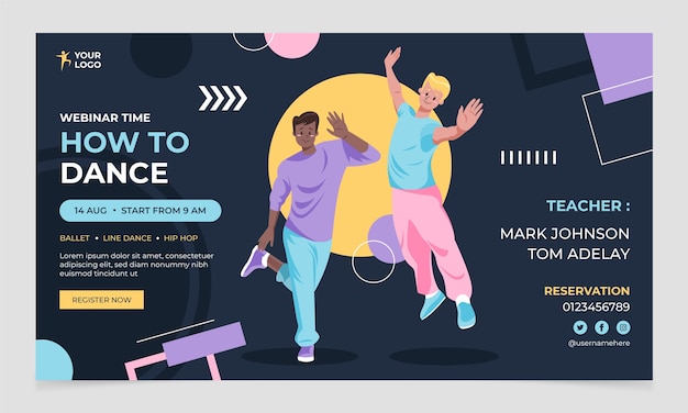 Free Vector hand drawn dance school webinar