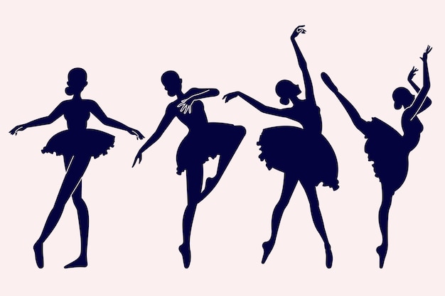 Free vector hand drawn dancer silhouette illustration