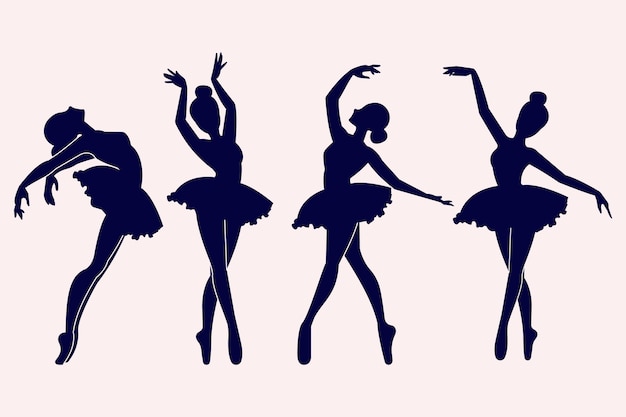 Hand drawn dancer silhouette illustration