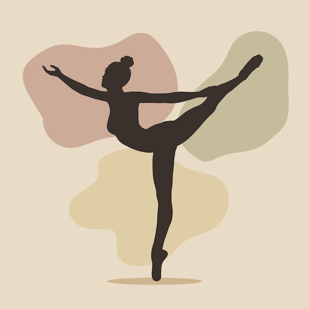 Hand drawn dancer silhouette illustration