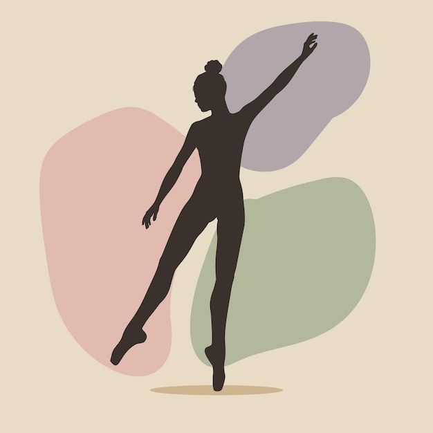 Hand drawn dancer silhouette illustration