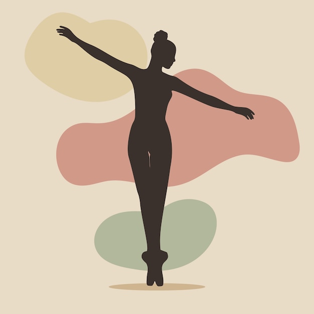 Free vector hand drawn dancer silhouette illustration