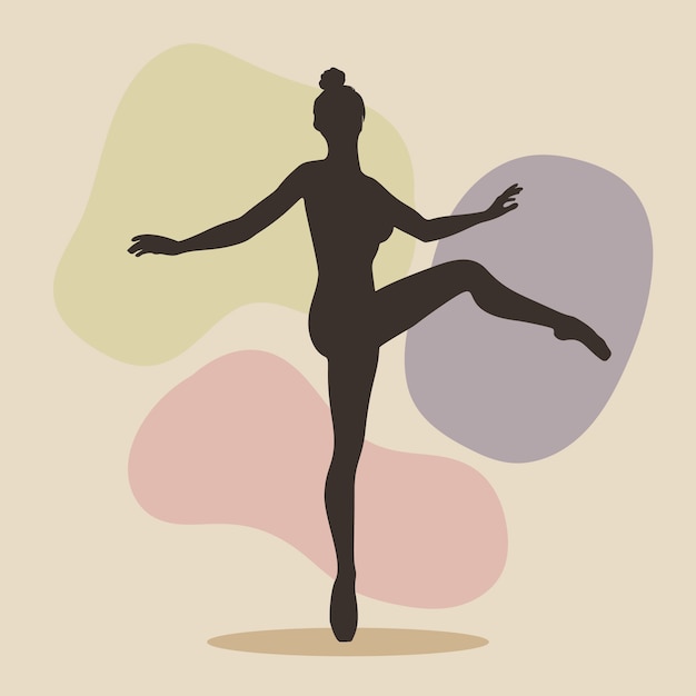 Hand drawn dancer silhouette illustration