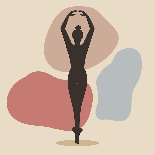 Hand drawn dancer silhouette illustration