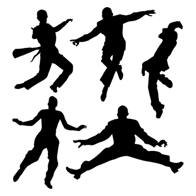 Free vector hand drawn dancer silhouette set