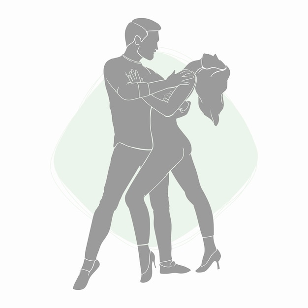 Hand drawn dancer silhouette