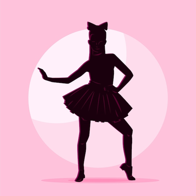 Free vector hand drawn dancer silhouette