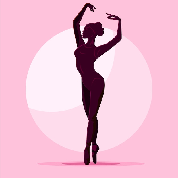 Free vector hand drawn dancer silhouette