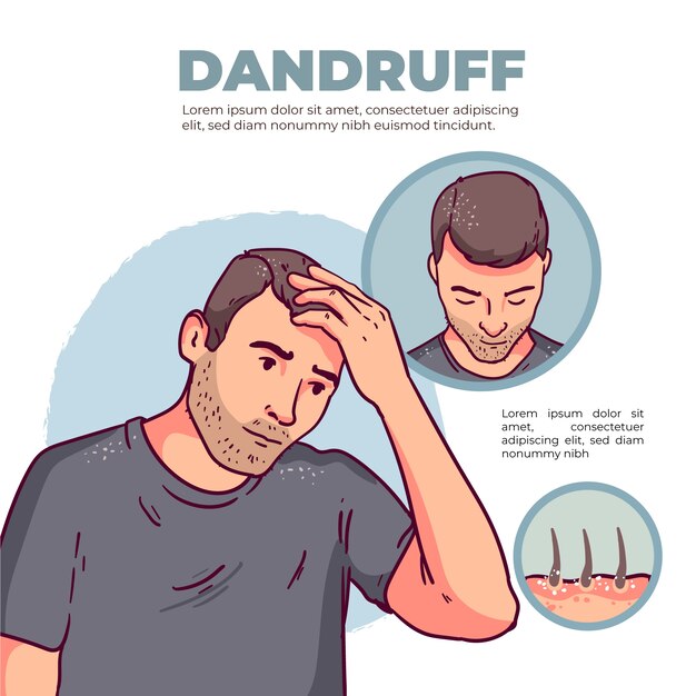 Hand drawn dandruff infographic