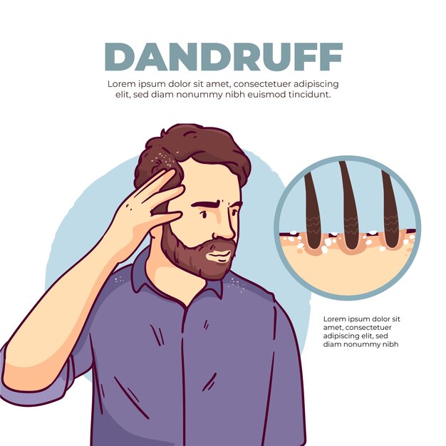 Hand drawn dandruff infographic