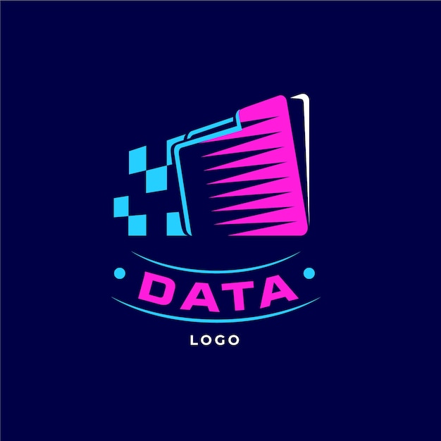 Hand drawn data logo template