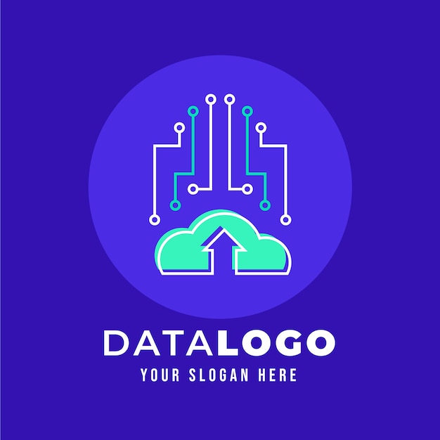 Hand drawn data logo template