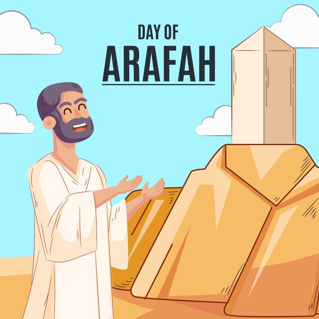 Hand drawn day of arafah illustration