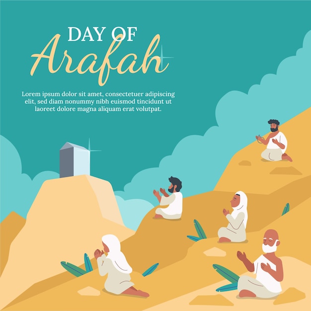 Hand drawn day of arafah illustration