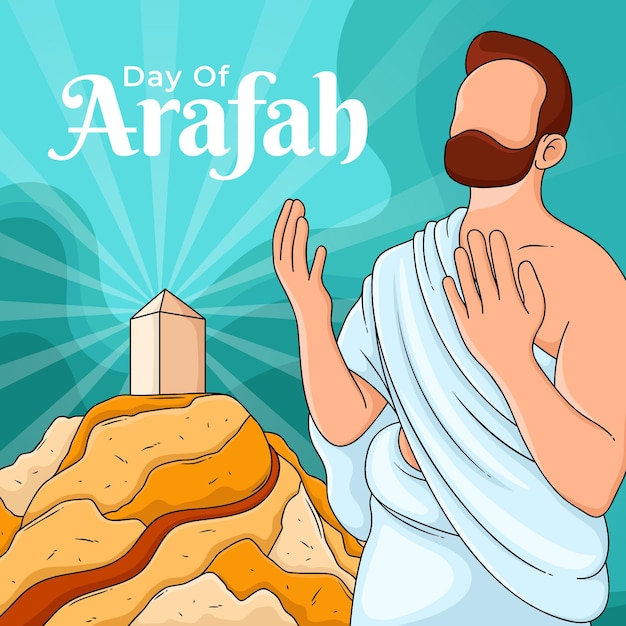 Hand drawn day of arafah illustration