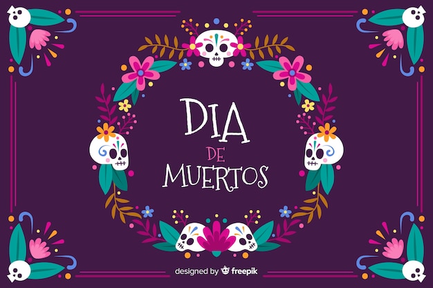 Free vector hand drawn day of the dead background